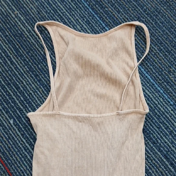 Zara Tan Ribbed Bodysuit Size Small - Picture 6 of 7